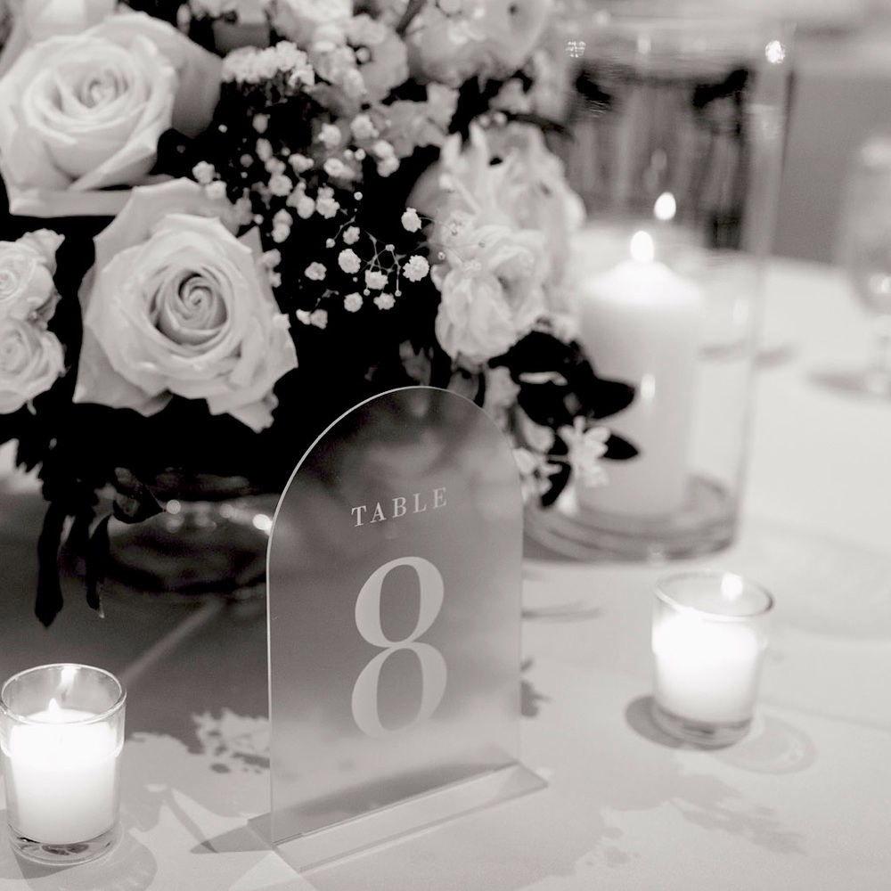 Acrylic arch table numbers (1-15)